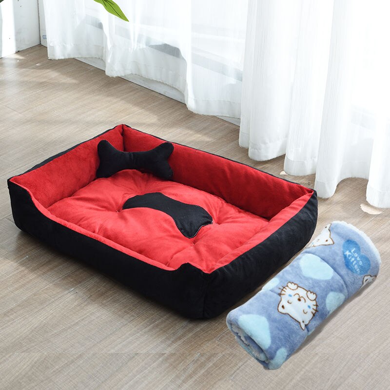 Cama Para Cachorros e Gatos com Cobertor- Sofá/Cama para Pets