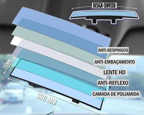flex vision - retrovisor panorâmico extra - mirror flex vision - retro